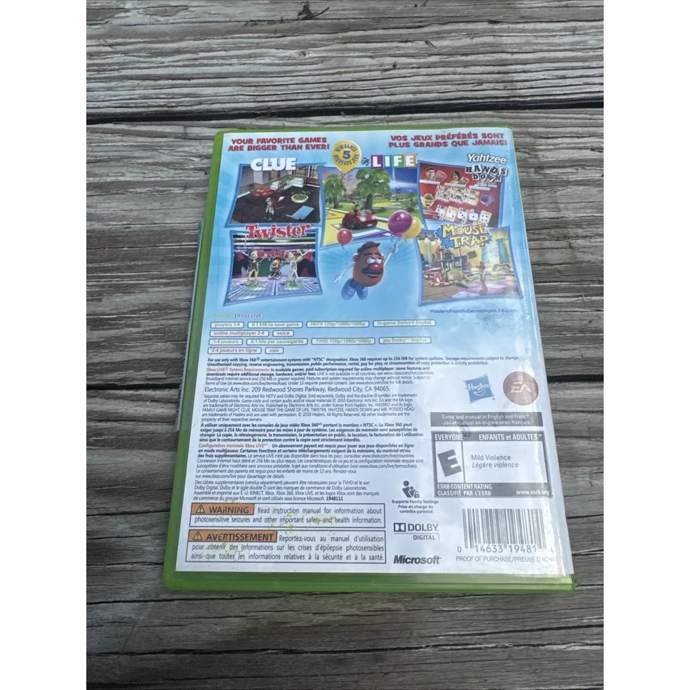 Hasbro Family Game Night 3 Xbox 360 Video Game Complete With Manual